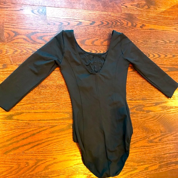 PINK TARTAN Quarter sleeve black body suit - Picture 9 of 10